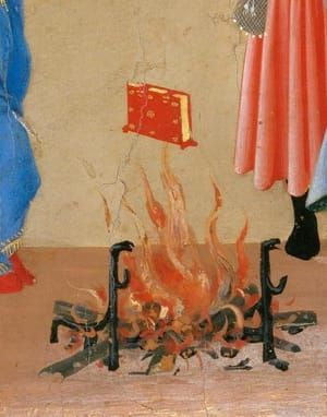 Artwork Title: The Dispute of St. Dominic and the Miracle of the Book. Coronation of the Virgin, predella painting,