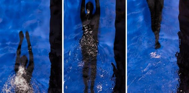 Artwork Title: Blue Black Triptych