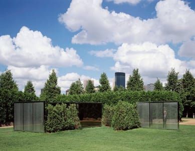 Artwork Title: Two-Way Mirror Punched Steel Hedge Labyrinth