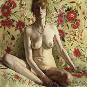 Artwork Title: La femme blonde (Femme blonde sur un fond de châle espagnol)