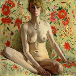 Artwork Title: La femme blonde (Femme blonde sur un fond de châle espagnol)