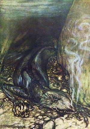 Artwork Title: “In dragon’s form / Fafner now watches the hoard”