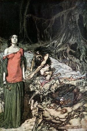 Artwork Title: The wooing of Grimhilde, the mother of Hagen