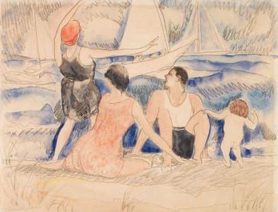 Artwork Title: Man and Woman on the Beach, Provincetown