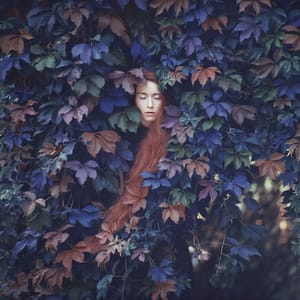 Artwork Title: Blue Leaves, Red Hair