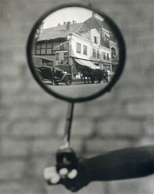 Artwork Title: Reflection in a motorcycle mirror, Berlin