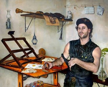 Artwork Title: Self Portrait in the Manner of Holbein