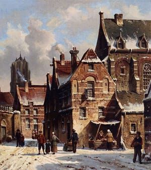 Artwork Title: FIgures in the Streets of a Wintry Town