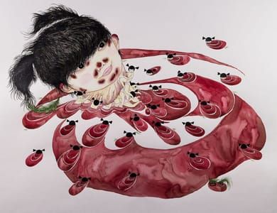 Artwork Title: Girls Playing (Float, Peach, and Head) (detail)
