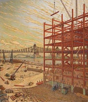 Artwork Title: Building the United Nations #1: Steelwork of Secretariat