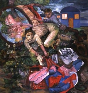 Artwork Title: Pulling the pope pushing the kid