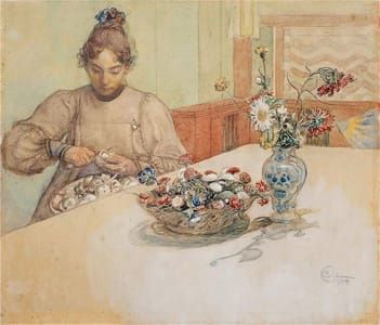 Artwork Title: Karin Peeling Apples