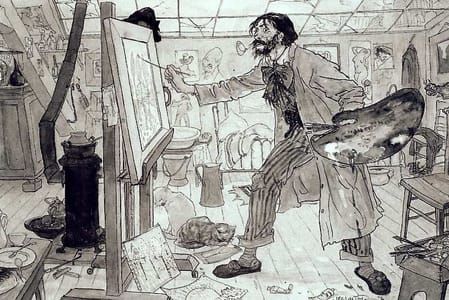 Artwork Title: Portrait of Sluyters at Work (also known as Sluyters Studio sketch)