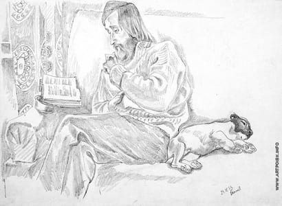 Artwork Title: Читающий с собакой (Reading to a Dog)
