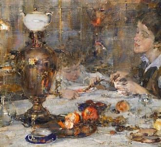 Artwork Title: Mrs. Fechin and daughter