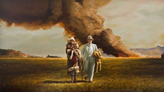 Artwork Title: Pareja e incendio (Romance and Fire)