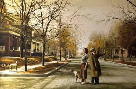 Artwork Title: Pareja y dos perros (Couple and Two Dogs)
