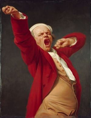Artwork Title: Self-portrait, yawning
