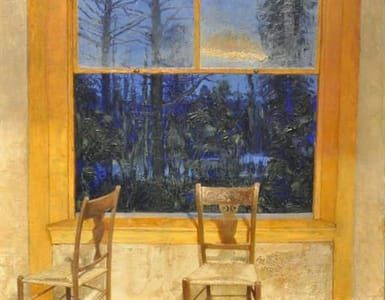 Artwork Title: Two Chairs by Lamplight