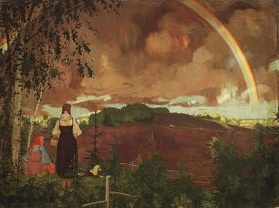 Artwork Title: Landscape with Rainbow
