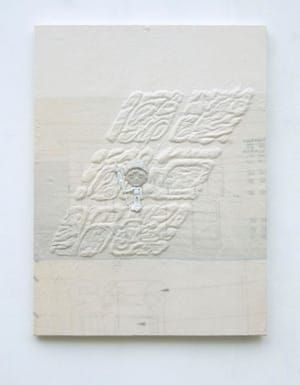 Artwork Title: Untitled (Freelancer with Glyphs and Franchise Blueprints)