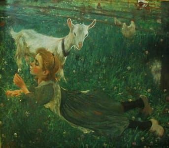 Artwork Title: Aaltje met geit (Aaltje with Goat)