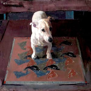 Artwork Title: Jackrussel op Eschervloer (Jack Russel on Escher Floor)
