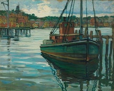 Artwork Title: Fishing Boat at a Mooring