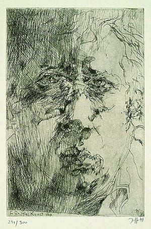 Artwork Title: Selbst für Griffelkunst. Selbstporträt Wuschel (for Griffelkunst. Self Portrait Wuschel)