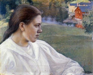 Artwork Title: Tyttö Rannalla (Aino Mäkinen)