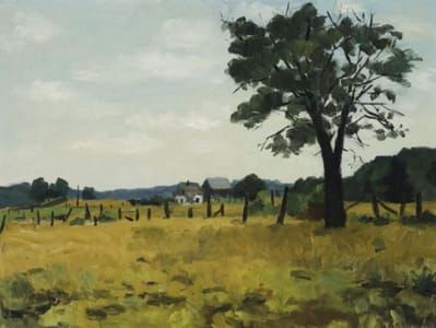 Artwork Title: Tree and Farm Buildings