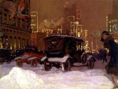Artwork Title: Wintery Evening in Times Square