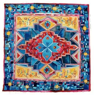 Artwork Title: Square Serapi Rug, Northern Iran