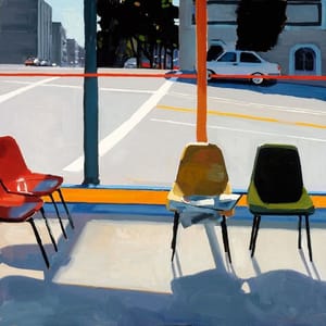 Artwork Title: Laundromat waiting room. September