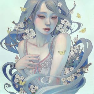 Artwork Title: A Girl From The Ancient - Yoshino Cherry Tree