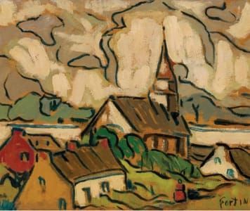 Artwork Title: Village on the St. Lawrence River