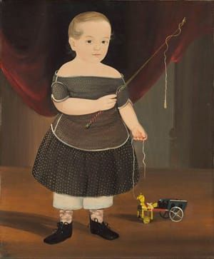 Artwork Title: Boy with Toy Horse and Wagon