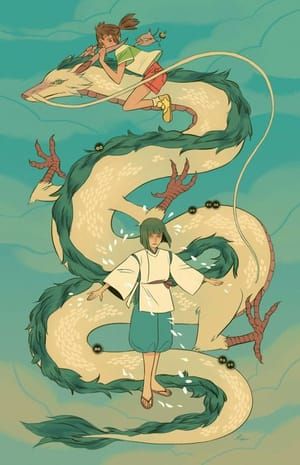 Artwork Title: Haku and Chihiro