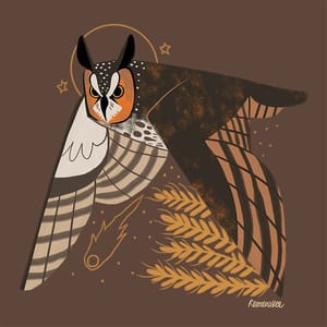 Artwork Title: Familiar | Long-eared Owl