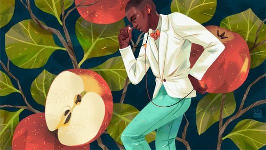 Artwork Title: Fruit & Stylish Men: Apple