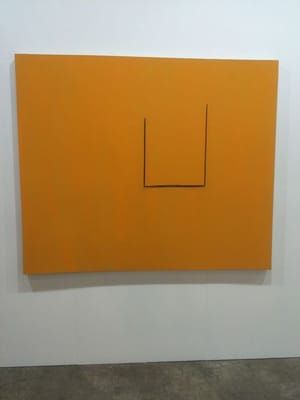 Artwork Title: Untitled (In Orange With Charcoal Lines)