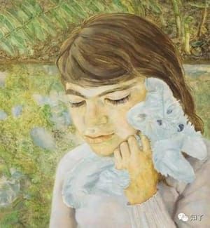 Artwork Title: Fillette avec un chien