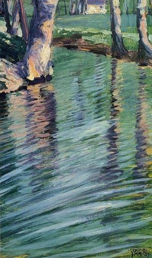 Artwork Title: Trees Mirrored in a Pond
