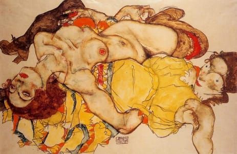 Artwork Title: Two Girls Lying Entwined