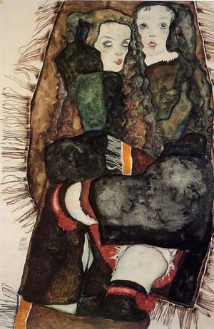 Artwork Title: Two Girls on a Fringed Blanket