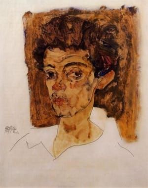Artwork Title: Self Portrait with Brown Background