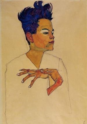Artwork Title: Self Portrait With Hands On Chest