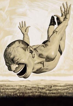 Artwork Title: The Grassland Series Woodcut 1 (diving Figure)