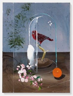 Artwork Title: Red Bird With Orange