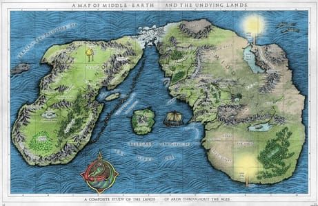 Artwork Title: A Map of Middle-earth and the Undying Lands